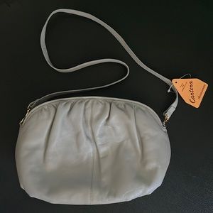 Grey leather vintage purse